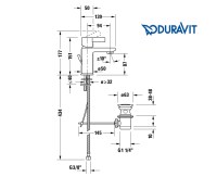 MEDIDAS MONOMANDO LAVABO D-NEO DURAVIT